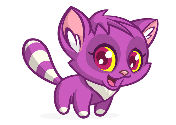 Cute and pretty cartoon kitty. Vector illustration - Vettoriali, immagini