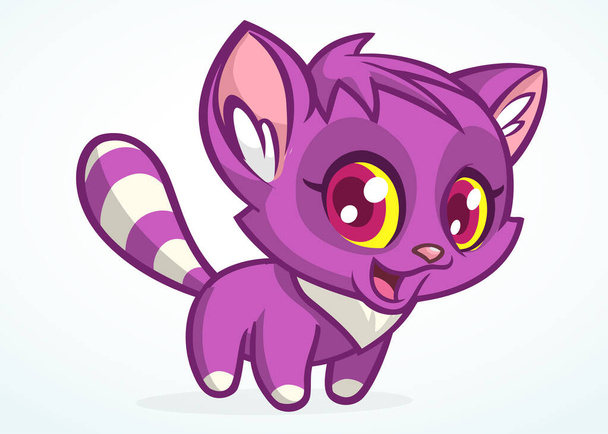 Cute and funny cartoon cat. Vector illustration - ベクター画像