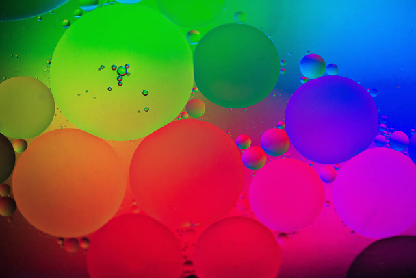 Rainbow abstract background picture made with oil, water and soap - Foto, imagen