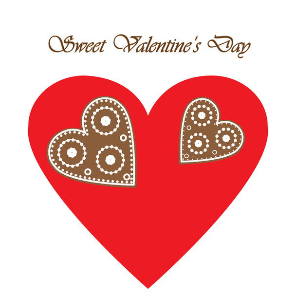 tarjeta elegante con corazón de jengibre para el Día de San Valentín
 - Vector, Imagen