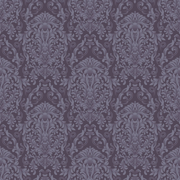 Vector damask seamless pattern background. Classical luxury old fashioned damask ornament, royal victorian seamless texture for wallpapers, textile, wrapping. Exquisite floral baroque template - Вектор,изображение
