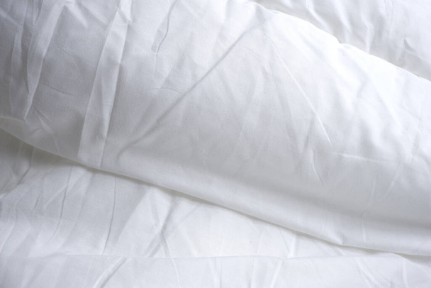 White texture of the blanket. Beautiful advertising background. Minimalism. Coziness - Foto, Imagem