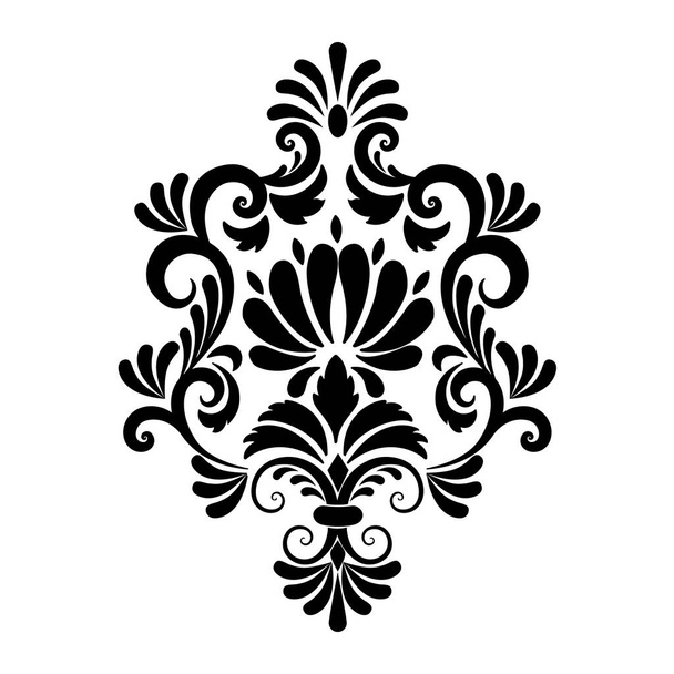 Vektorový damaskový prvek. Izolovaný damašek centrální ilustrace. Klasický luxusní staromódní damašek, královská viktoriánská hladká textura na tapety, textil, obaly - Vektor, obrázek