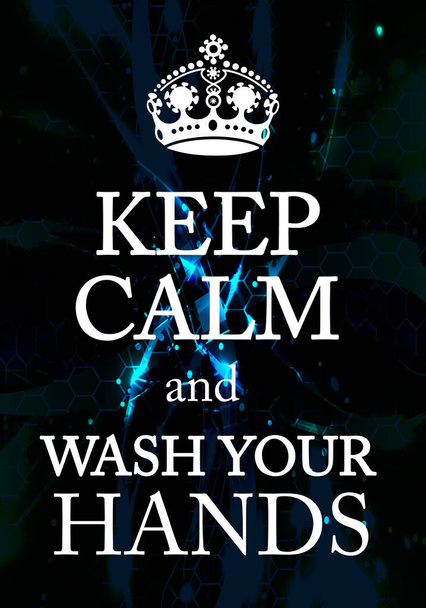 manter a calma e lavar as mãos
  - Foto, Imagem