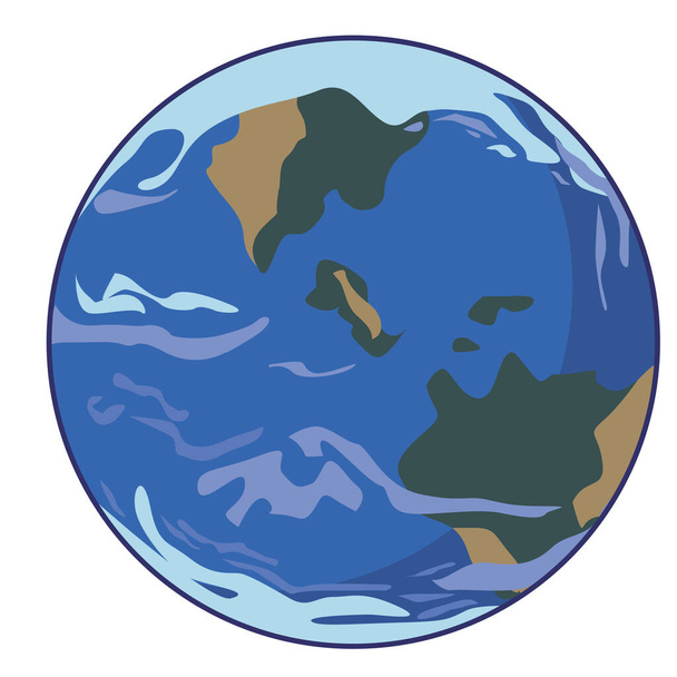 Planeta Terra ou globo isolado em um fundo branco para o design como um conceito de natureza e eco. Ilustração de estoque vetorial plano isolada em fundo branco para projeto
. - Vetor, Imagem