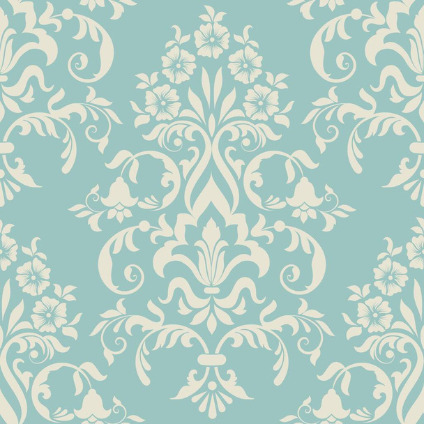 Vector damask seamless pattern element. Classical luxury old fashioned damask ornament, royal victorian seamless texture for wallpapers, textile, wrapping. Exquisite floral baroque template. - Vector, afbeelding