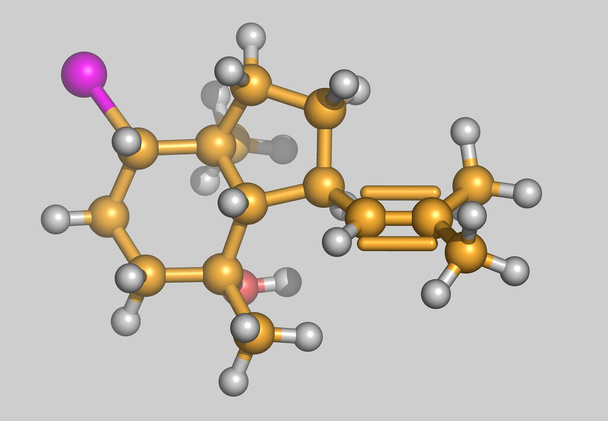 Oppozitol molekuláris modell atomokkal - Fotó, kép
