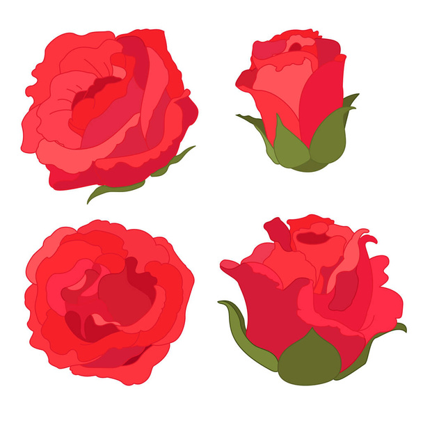 vektor růže květ klip art na bílém izolovaném pozadí - Vektor, obrázek