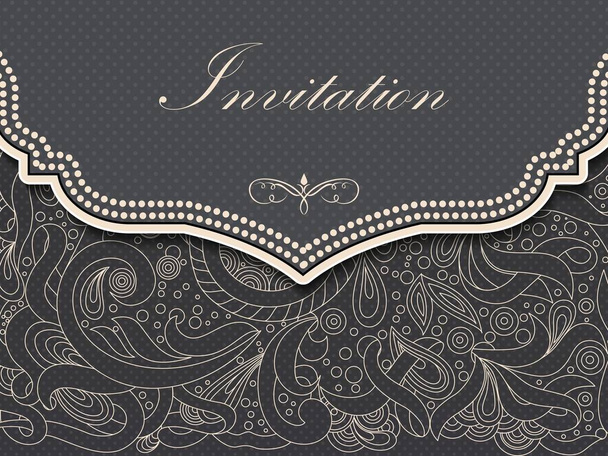 Wedding invitation and announcement card with floral background artwork. Elegant ornate floral background. Floral background and elegant flower elements. Design template. - Διάνυσμα, εικόνα