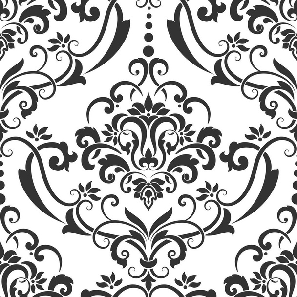 Vector damask seamless pattern element. Classical luxury old fashioned damask ornament, royal victorian seamless texture for wallpapers, textile, wrapping. Exquisite floral baroque template. - Vektor, obrázek