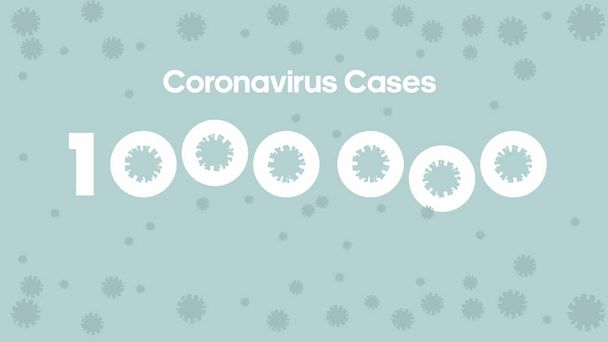 Sprawa koronawirusa osiągnęła milionowy poziom. Rekordowa liczba zarażonych. Wektor. - Wektor, obraz
