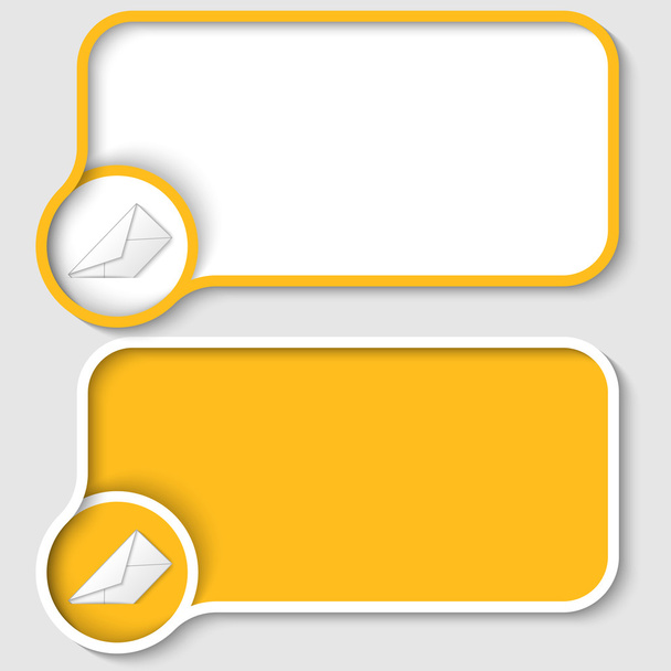 two yellow text frame and envelope - Vector, Image