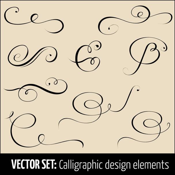 Vector set of calligraphic and page decoration design elements. Elegant elements for your design. - Vetor, Imagem