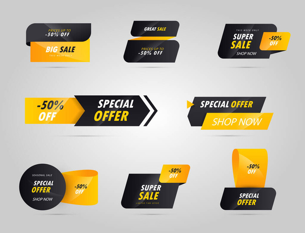 Variety of sales tag set - Vector, afbeelding