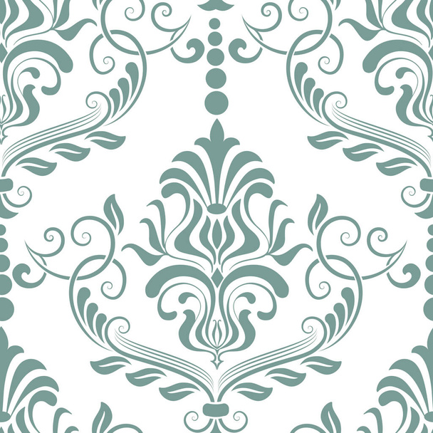 Vector damask seamless pattern element. Classical luxury old fashioned damask ornament, royal victorian seamless texture for wallpapers, textile, wrapping. Exquisite floral baroque template. - Vektor, Bild