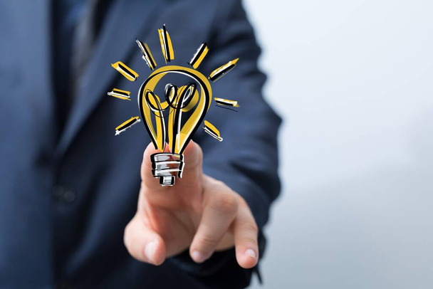 solution concept business idea lamp - Фото, изображение