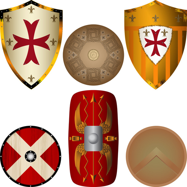 Shields from the Middle Ages - Vector, Image