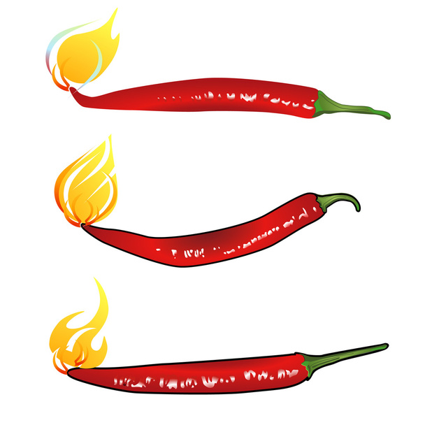Κόκκινες καυτερές πιπεριές - Διάνυσμα, εικόνα