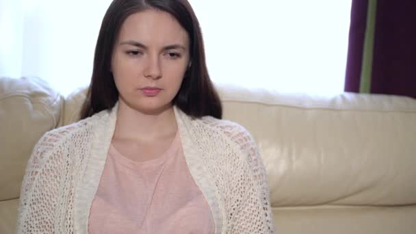 Sadness Woman Thinking of Health Problems - Video, Çekim