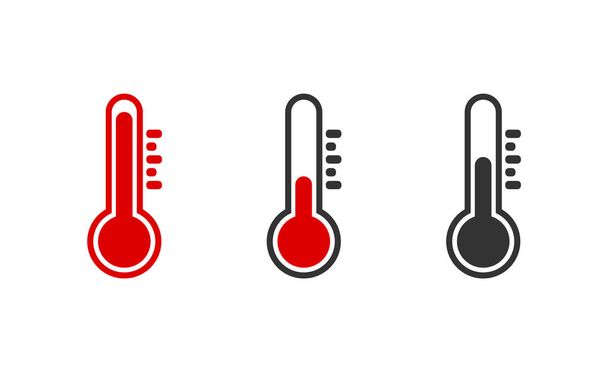 Cartoon flat style Heat thermometer icon shape. Hot Temperature meter logo symbol. Fever temp healthcare sign. Vector illustration image. Isolated on white background. Climate change. - Vector, Image