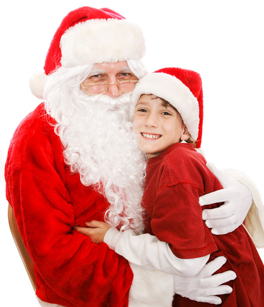 Cute Little Boy With Santa - Фото, изображение