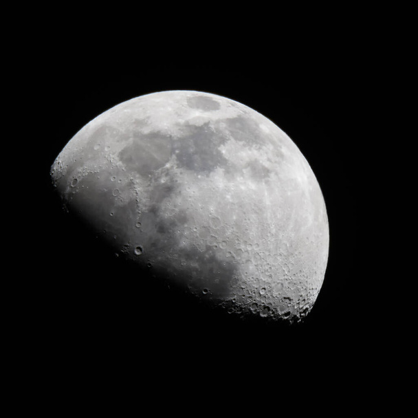 Half moon with black sky background at night - Photo, Image