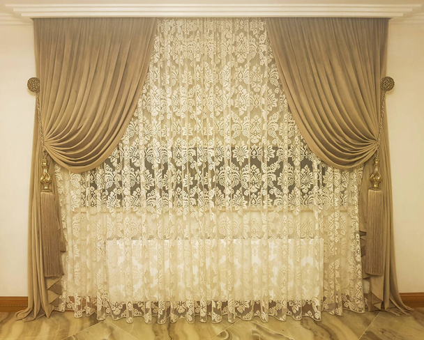 cortinas e tule no interior - Foto, Imagem