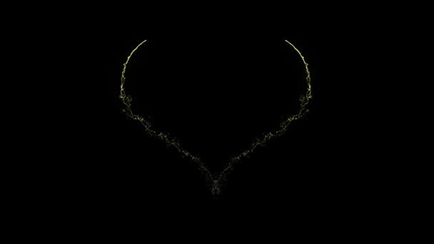 Egy szív képződik megvilágított részecskékből fekete alapon. - Felvétel, videó