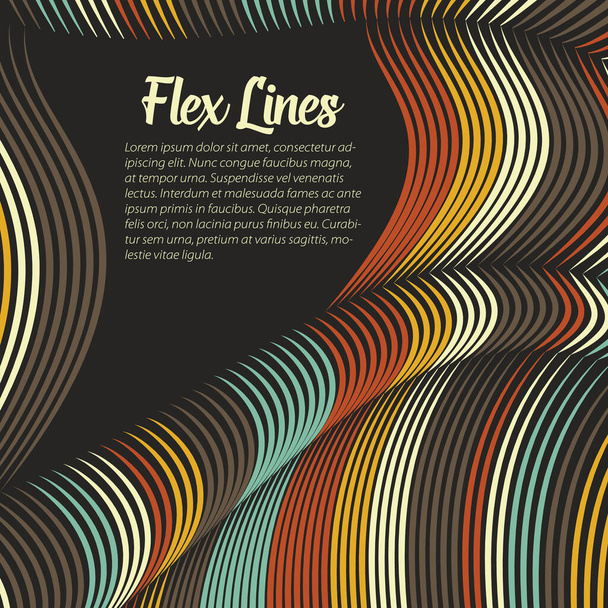 Vector warped lines background. Flexible stripes twisted as silk forming volumetric folds. Colorful stripes with variable width. Modern abstract creative backdrop. - Διάνυσμα, εικόνα