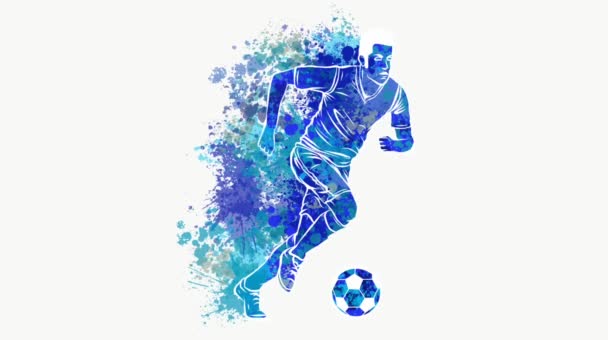 Jugador de fútbol pateando pelota vídeo del deporte
 - Imágenes, Vídeo
