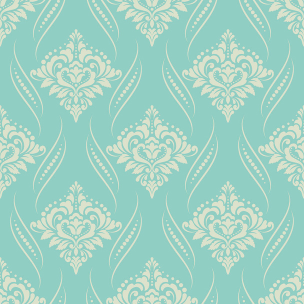 Vector damask seamless pattern background. Classical luxury old fashioned damask ornament, royal victorian seamless texture for wallpapers, textile, wrapping. Exquisite floral baroque template. - Vector, Image