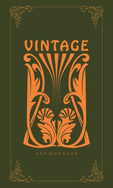 ilustrace ornament carving secesní styl vintage - Vektor, obrázek