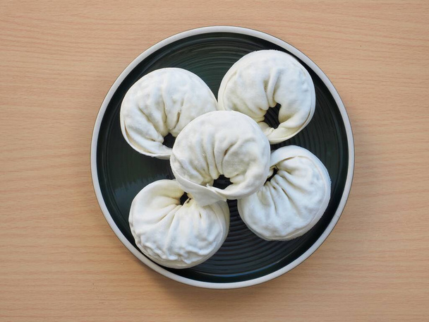 Asian food frozen dumplings, Round shape - Foto, Imagen