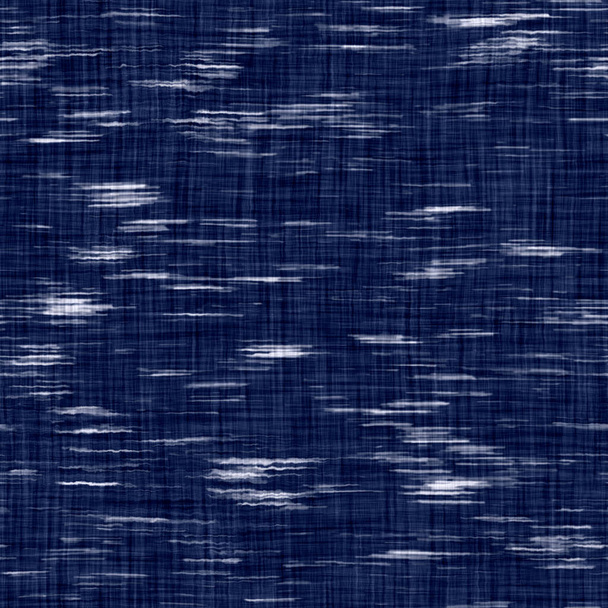 Indigó kék szőtt boro pamut festett hatás textúra háttér. Zökkenőmentes japán ismétlődő batik minta swatch. Ráncos nyakkendős festék fehérítő. Ázsiai fúziós allover kimonó textil. Elhasználódott szövetminta - Fotó, kép