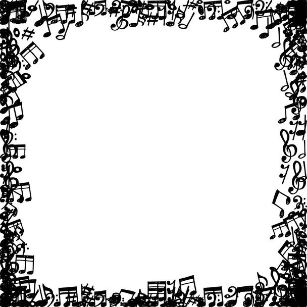 Doodle Noten Muster Hintergrund. Abstraktes Musical auf weißem Hintergrund. - Vektor, Bild