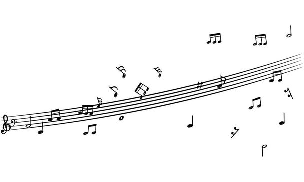 doodle μουσική σημειώσεις μοτίβο φόντο. Αφηρημένη μουσική σε λευκό φόντο. - Διάνυσμα, εικόνα