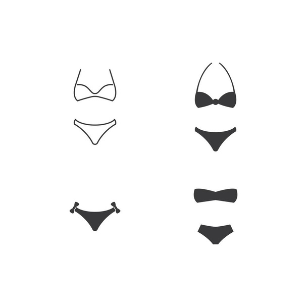 Bikini ikona letni garnitur wektor projekt - Wektor, obraz