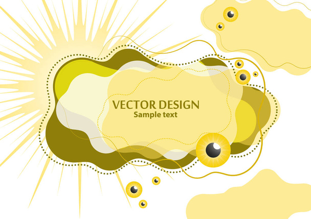 Creative fluid style, dynamic shapes on a white background, sun, rays, pupil of the eye. Poster, poster, flyer. Vector illustration for your design. - Vetor, Imagem