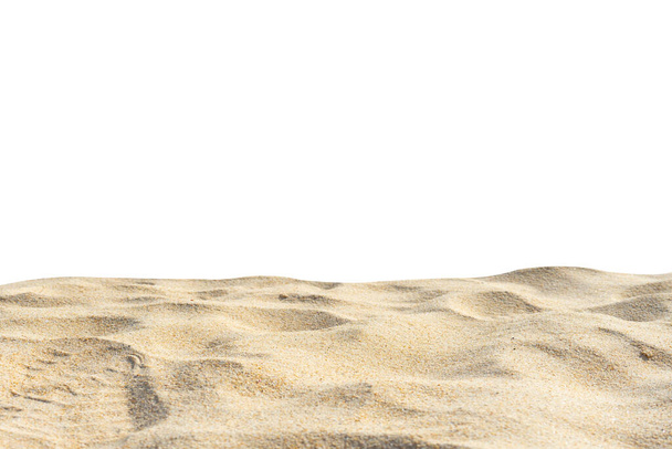 Beach sand texture, Απομονωμένο σε λευκό φόντο. - Φωτογραφία, εικόνα