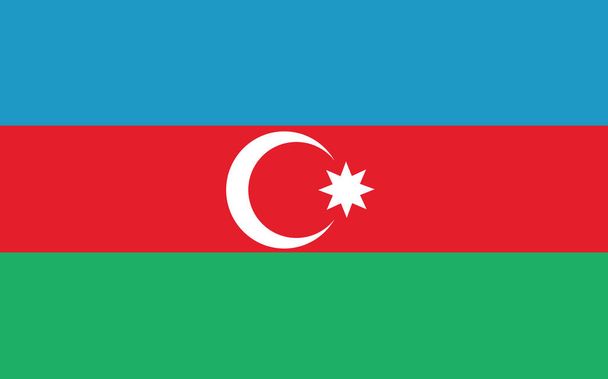 Azerbaycan bayrak vektör grafiği. Dikdörtgen Azerbaycan bayrak çizimi. Azerbaycan bayrağı özgürlük, vatanseverlik ve bağımsızlığın bir sembolüdür.. - Vektör, Görsel