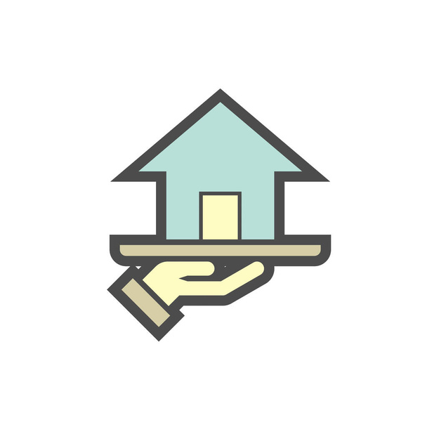 Real estate agent and investment vector icon design. - Vector, afbeelding