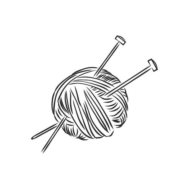 Мяч пряжи для вязания. Векторная иллюстрация
 - Вектор,изображение