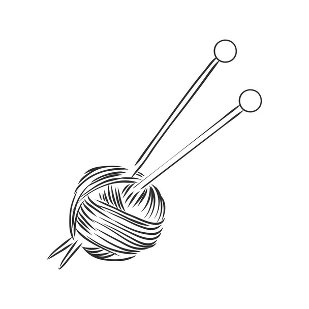 Μπάλα από νήμα για πλέξιμο. Εικονογράφηση διανύσματος - Διάνυσμα, εικόνα