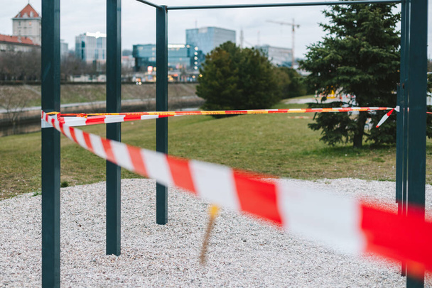 Sports grounds are prohibited in Kaunas due to COVID-19 quarantine announced in Lithuania - Photo, Image