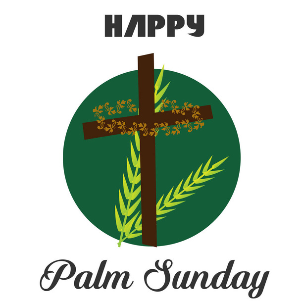 Happy Palm Sunday, Typografie zum Druck oder als Poster, Karte, Flyer oder T-Shirt  - Vektor, Bild