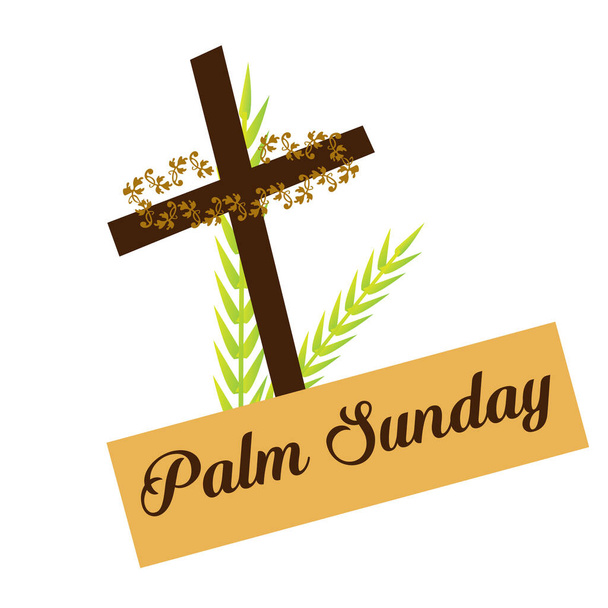 Happy Palm Sunday, tipográfia nyomtatásra vagy poszterként, kártyaként, szórólapként vagy pólóként történő felhasználásra  - Vektor, kép