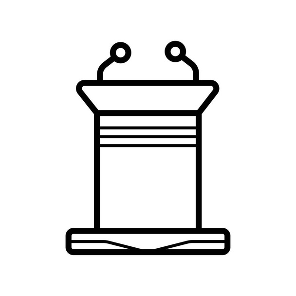 Иконка линии трибун, контур векторного знака, пиктограмма линейного стиля, выделенная на белом
 - Фото, изображение
