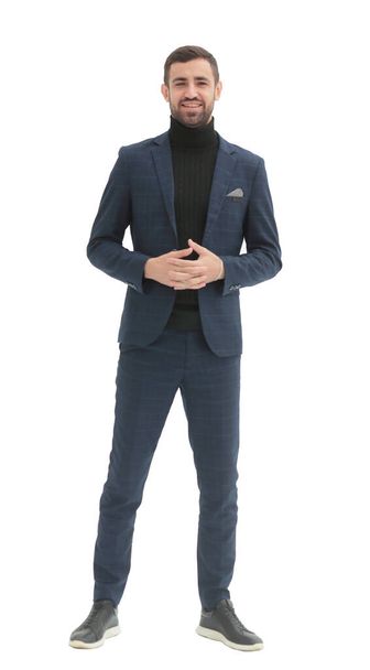 in full growth. confident modern man in business clothes - Фото, изображение
