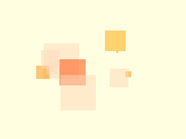 Absztrakt minimalista narancs illusztráció négyzetek és téglalapok és világossárga háttér - Fotó, kép