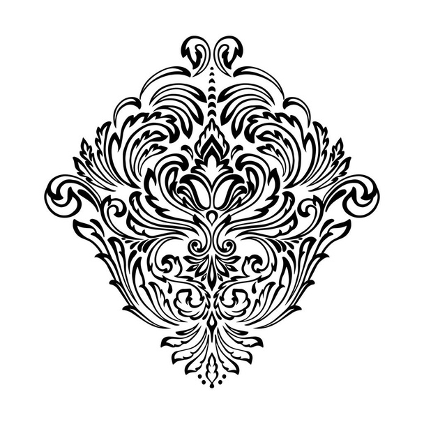 Vector damask element. Isolated damask central illistration. Classical luxury old fashioned damask ornament, royal victorian texture for wallpapers, textile, wrapping. - Διάνυσμα, εικόνα
